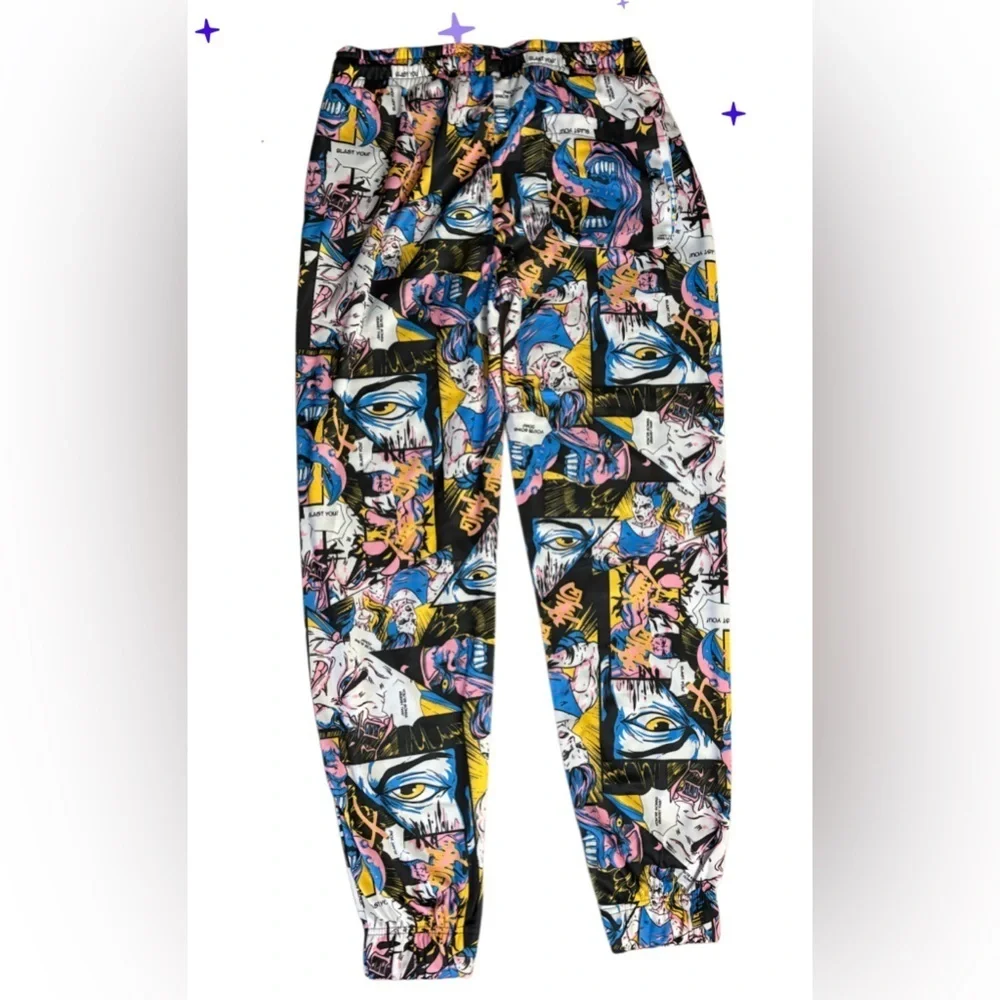 New comic pattern fresh print by Tokyo drill Soft, active gym jogger sweatpants